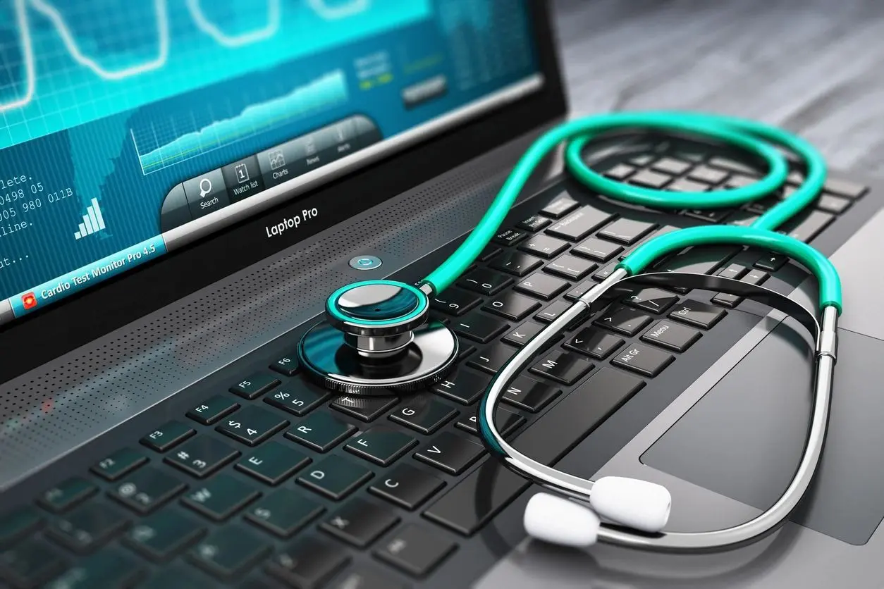 Laptop and Stethoscope